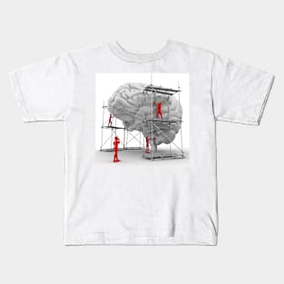 Brain with workers, mental health (F003/4061) Kids T-Shirt